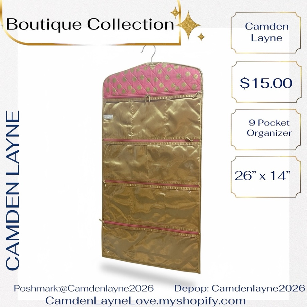 Camden Layne Gold and Pink Closet Organizer
